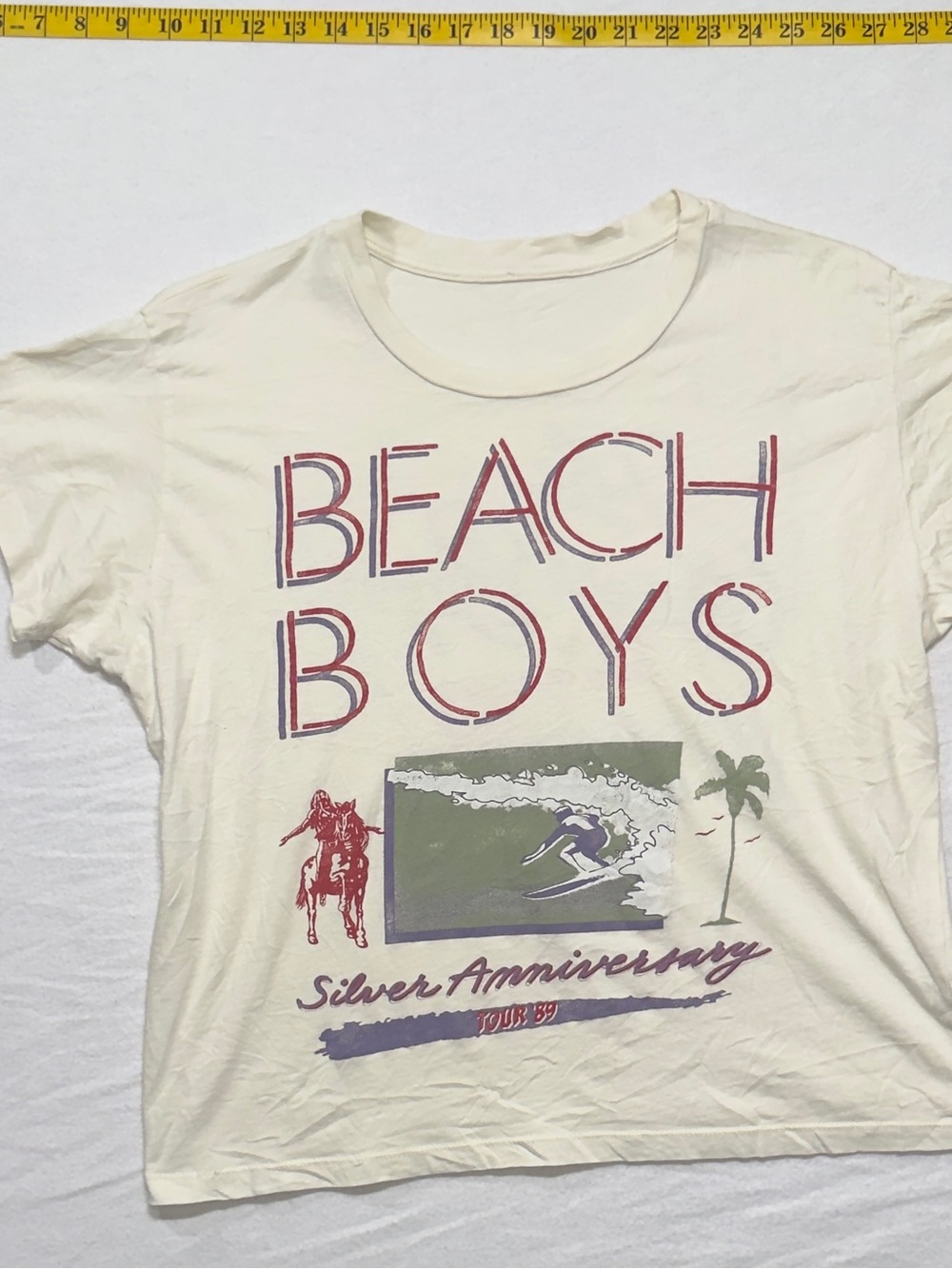 1989 genuine vintage Beach Boys Graphic Tee - Cream Surf Print